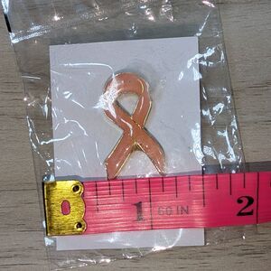 Pink Awareness Ribbon Enamel Lapel Pin Breast Cancer Support Sealed NOS